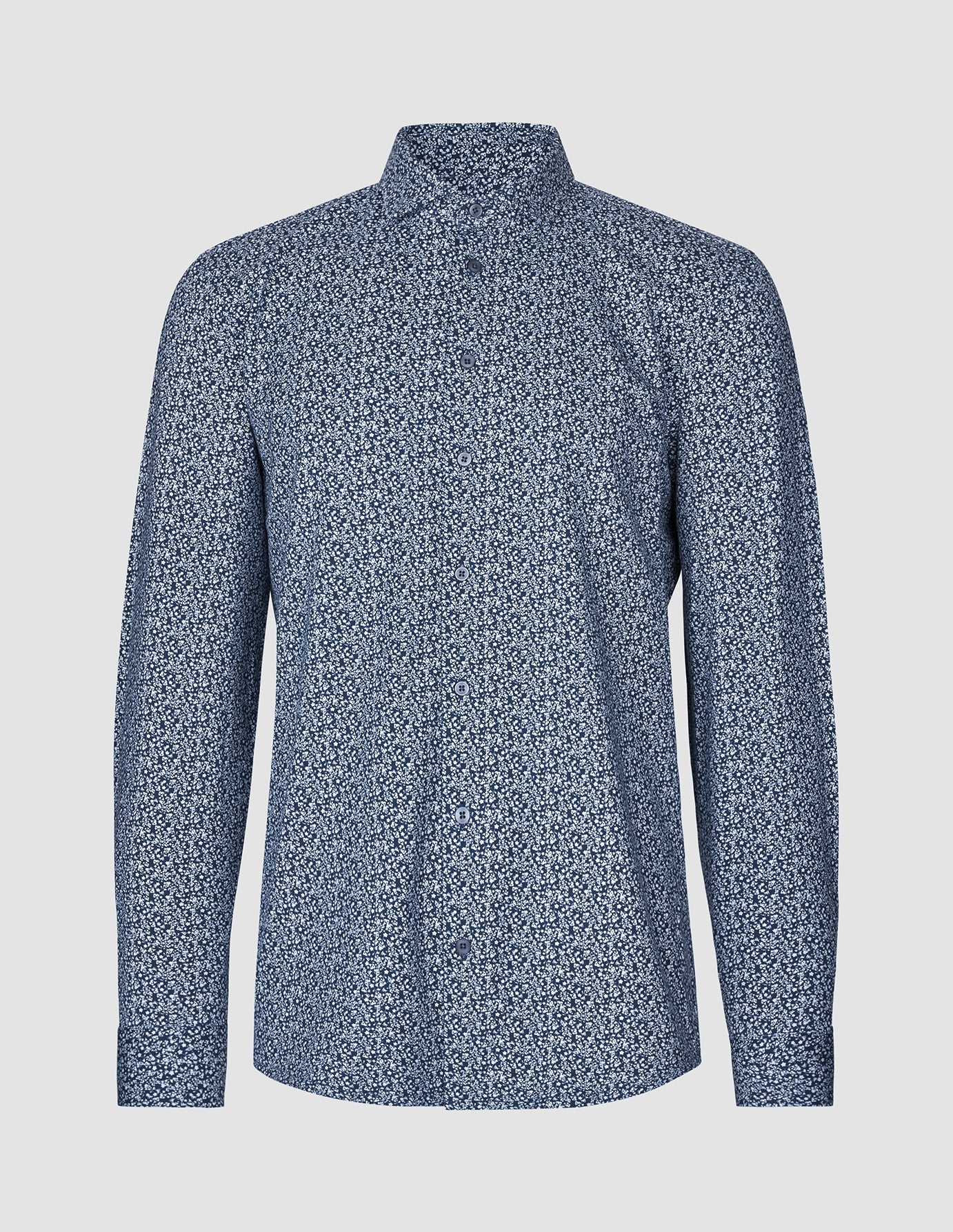 Classic Shirt Floral Allover Navy Slim