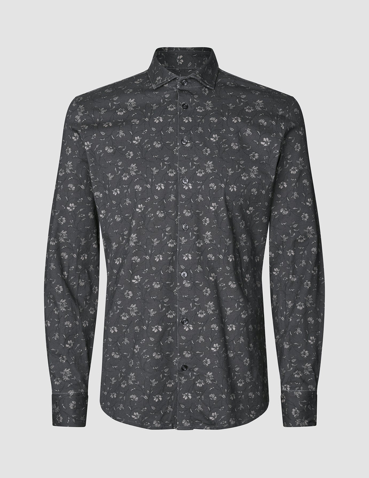 Classic Shirt Grey Floral Slim