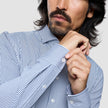 Classic Shirt Marine Herringbone Regular