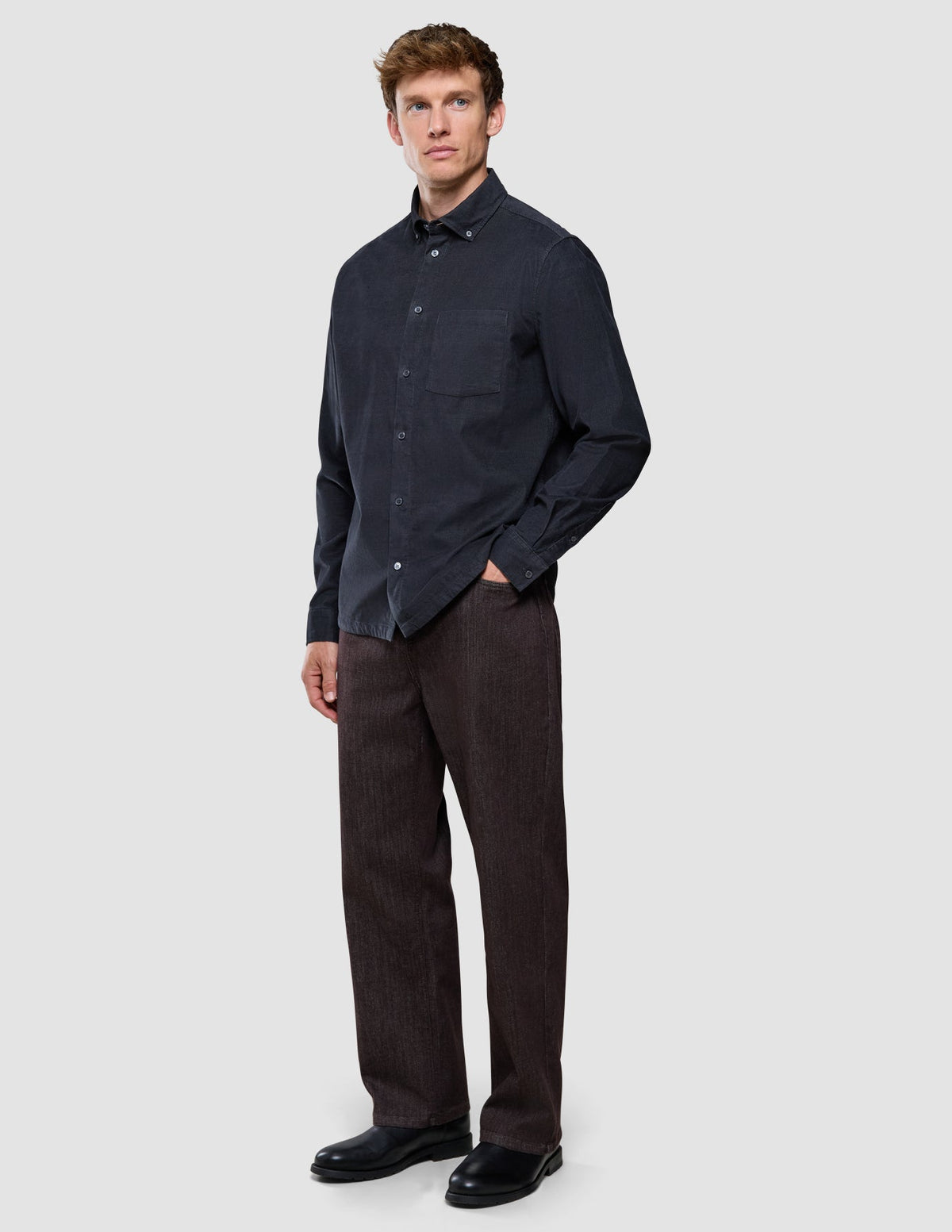 Corduroy Shirt Dark Grey