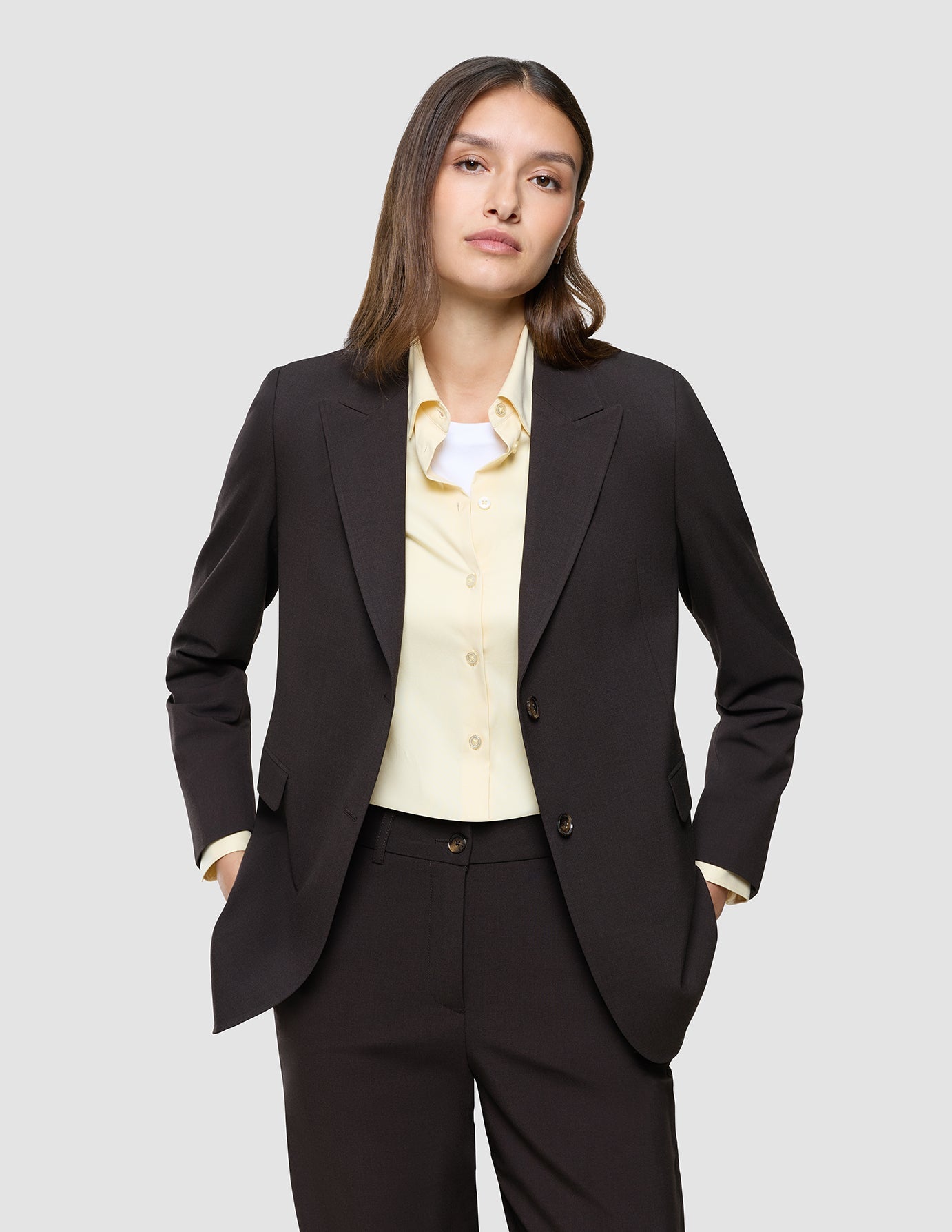 Women Ease Blazer Mocha Melange