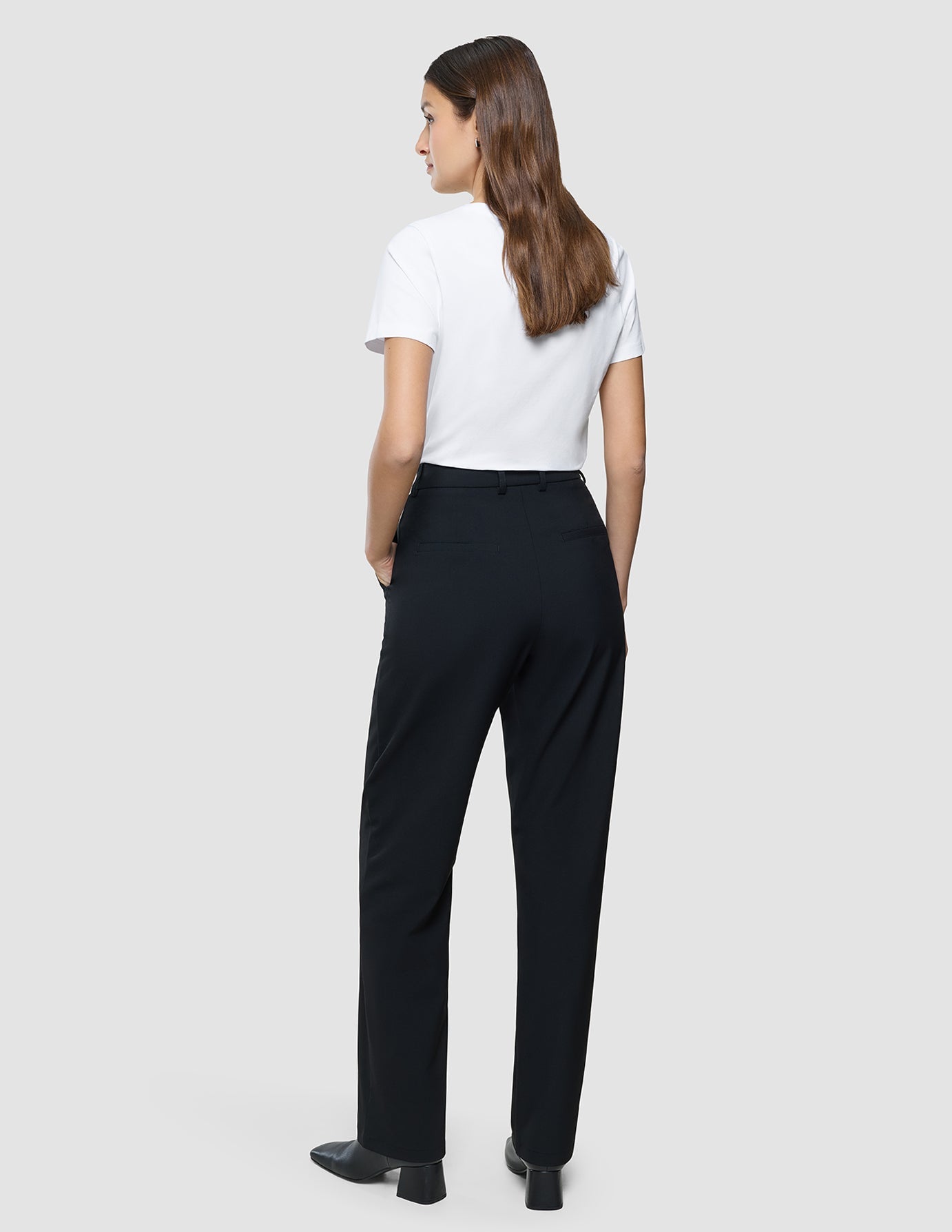 Women Ease Pants Straight Black