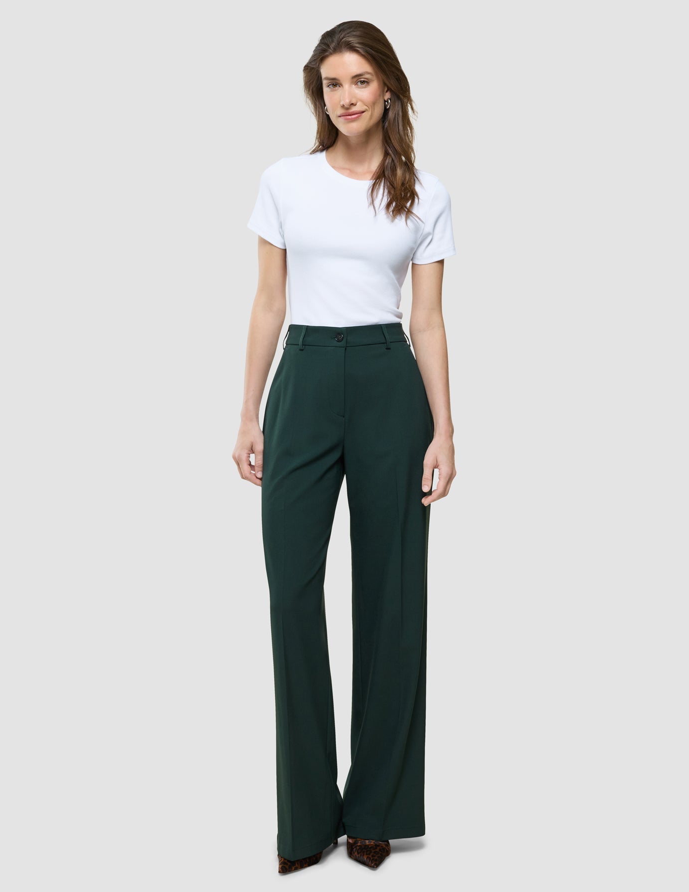 Women Ease Pants Wide Evergreen