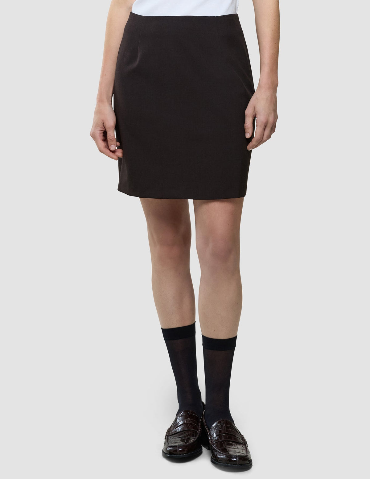 Women Ease Short Skirt Mocha Melange