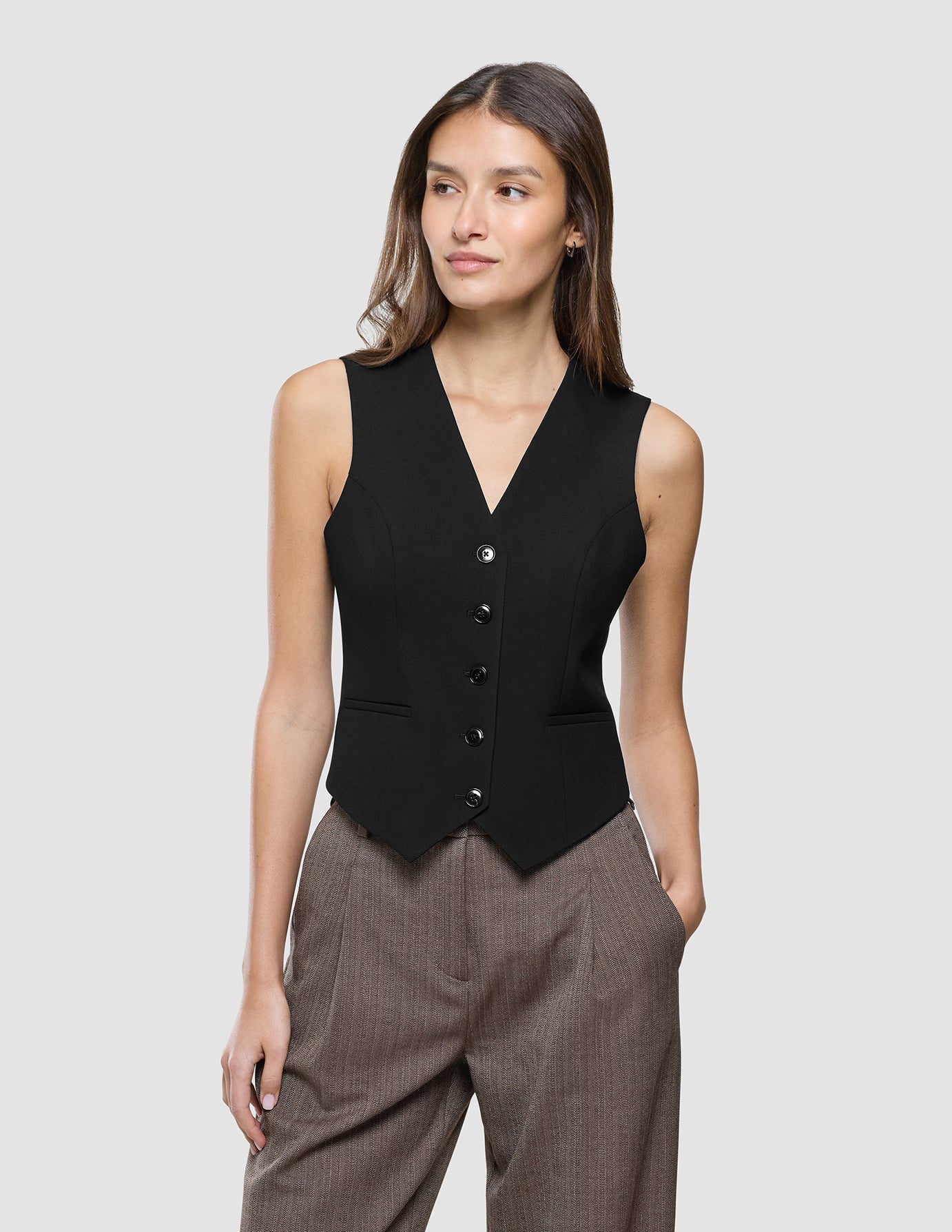 Women Ease Short Vest Black
