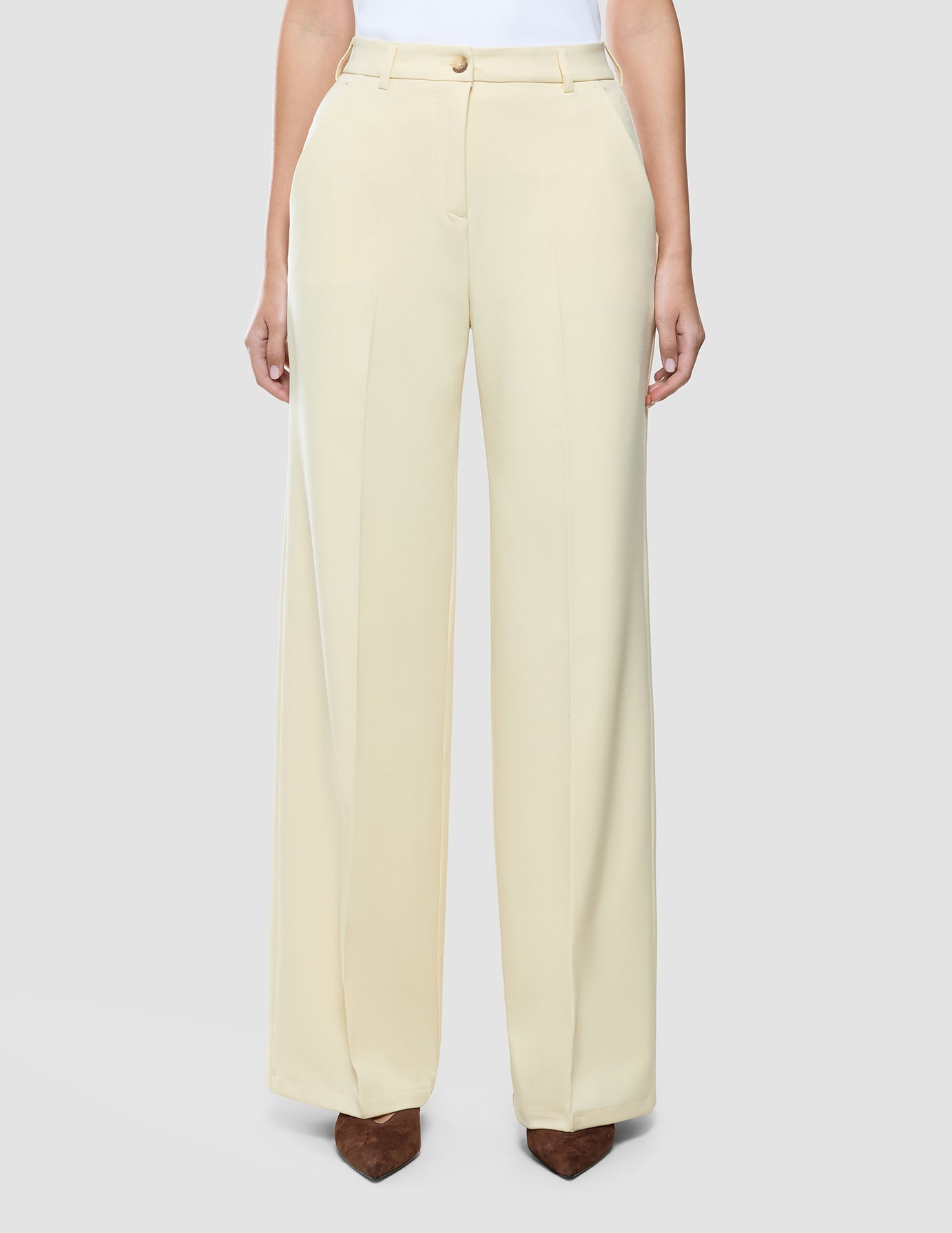 Women Essential Pants Wide Misty Yellow