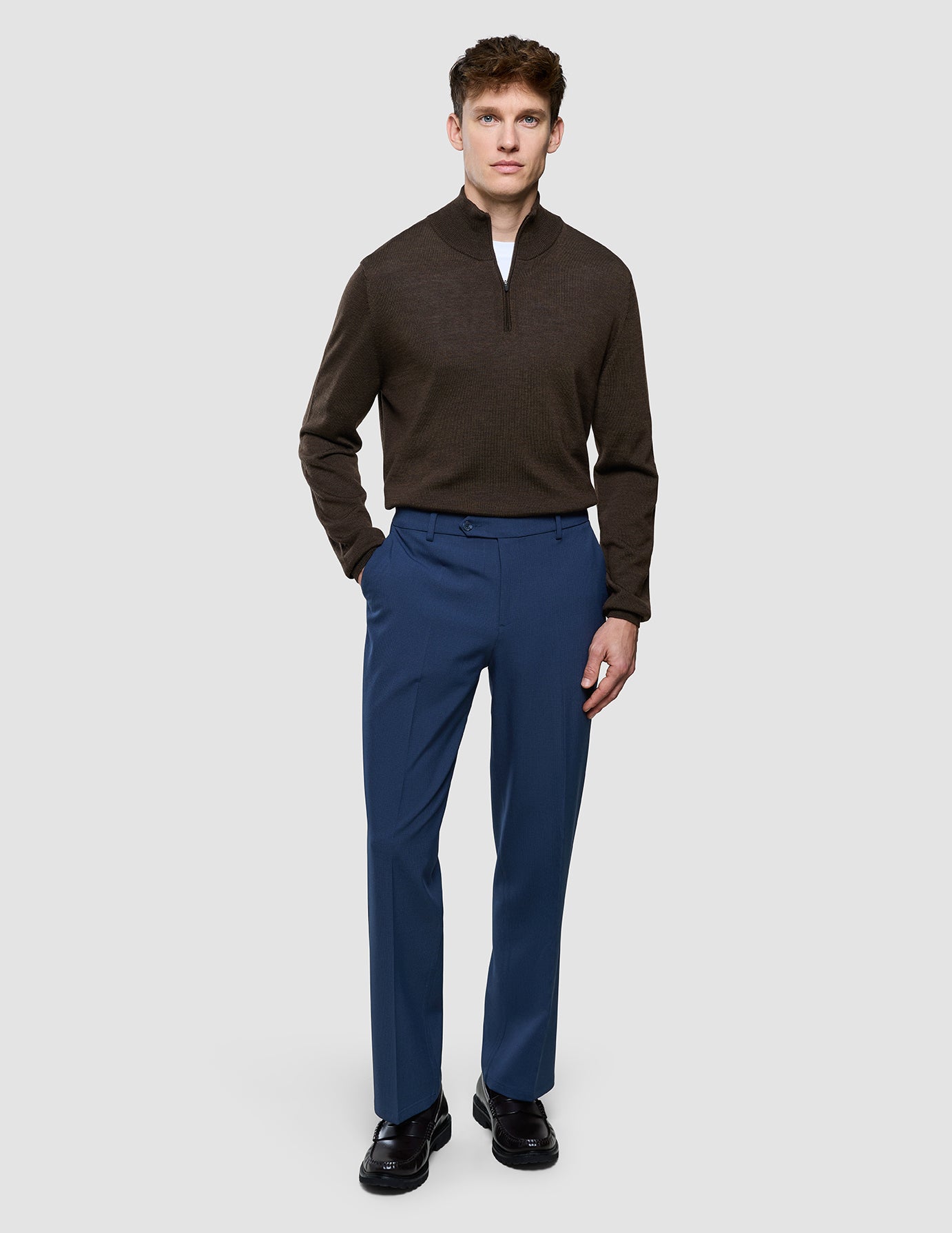 Essential Suit Pants Relaxed Fit Navy Checks