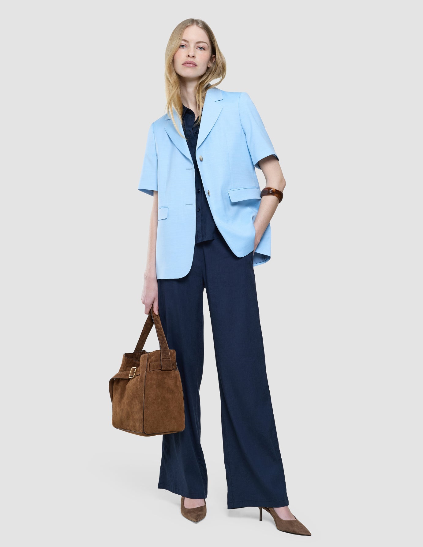 Women Linen Shirt Short Sleeved Night Sky