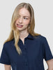 Women Linen Shirt Short Sleeved Night Sky