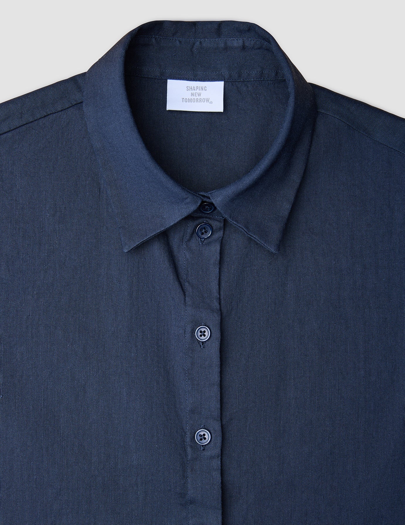 Women Linen Shirt Short Sleeved Night Sky