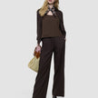 Women Linen Top Espresso