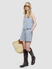 Women Linen Top Stone Grey
