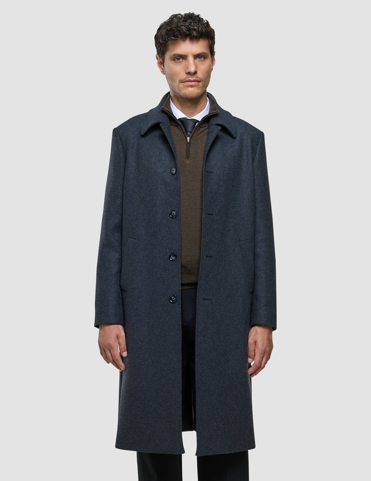 Maxi Wool Coat Dark Grey
