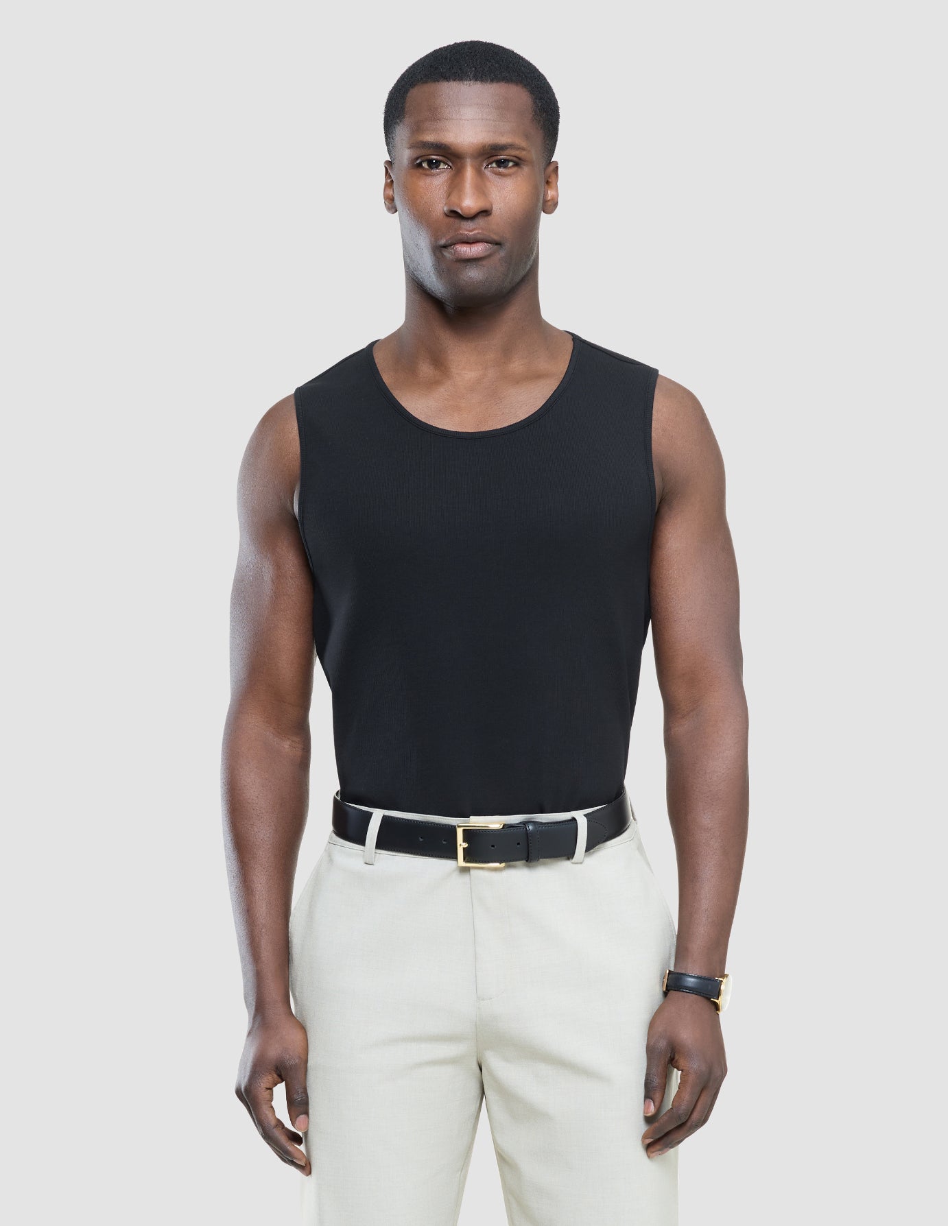 Rib Tank Top Black