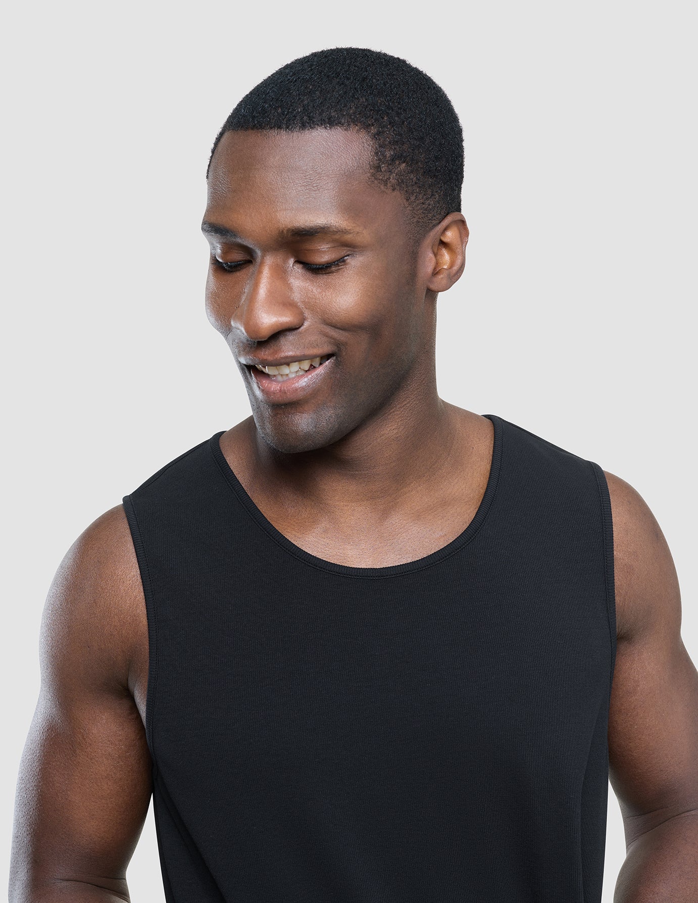Rib Tank Top Black