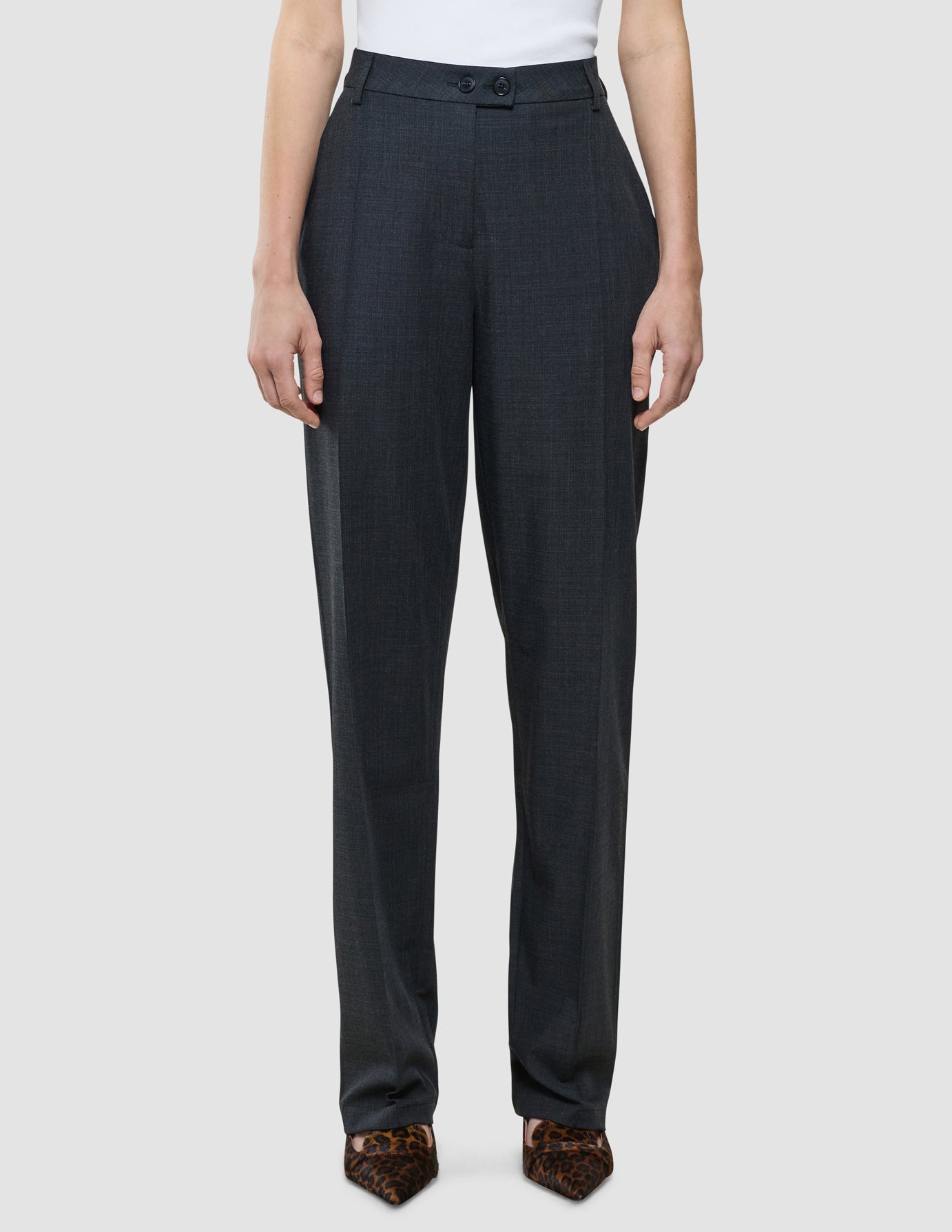 Women Nara Pants Straight Grey Flint