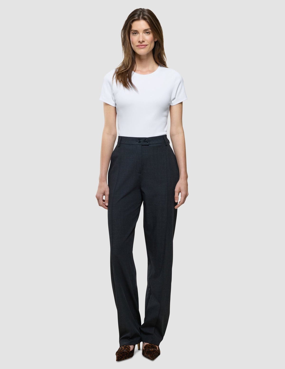 Women Nara Pants Straight Grey Flint