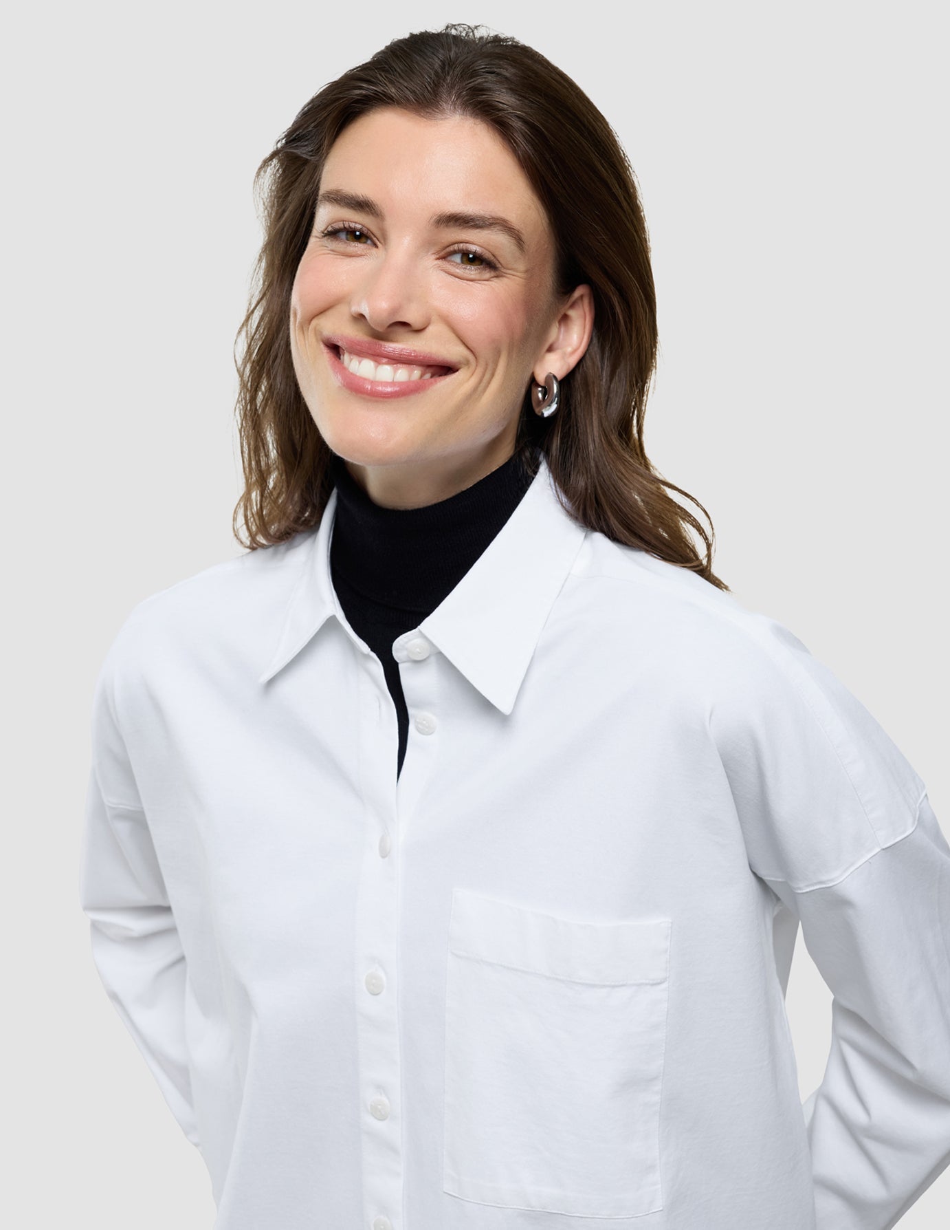 Oversized Long Sleeve Shirt White