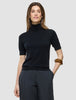 Women Quinn Short Sleeved Turtleneck Black