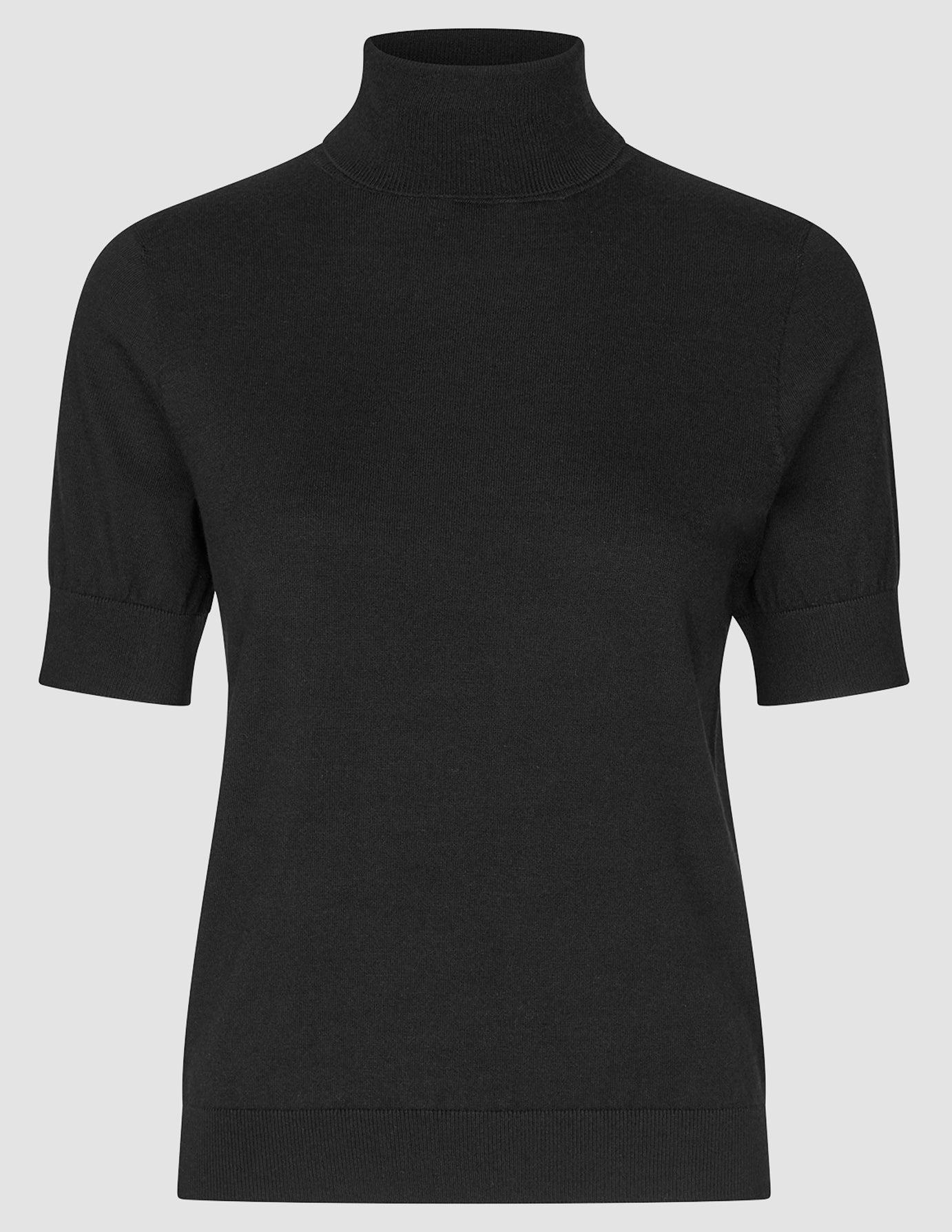 Women Quinn Short Sleeved Turtleneck Black