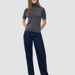 Women Quinn Short Sleeved Turtleneck Cool Brown
