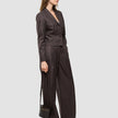 Women Raina Short Blazer Chestnut Pinstripe