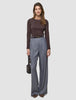 Women Raina Pants Wide Mid Grey Pinstripe