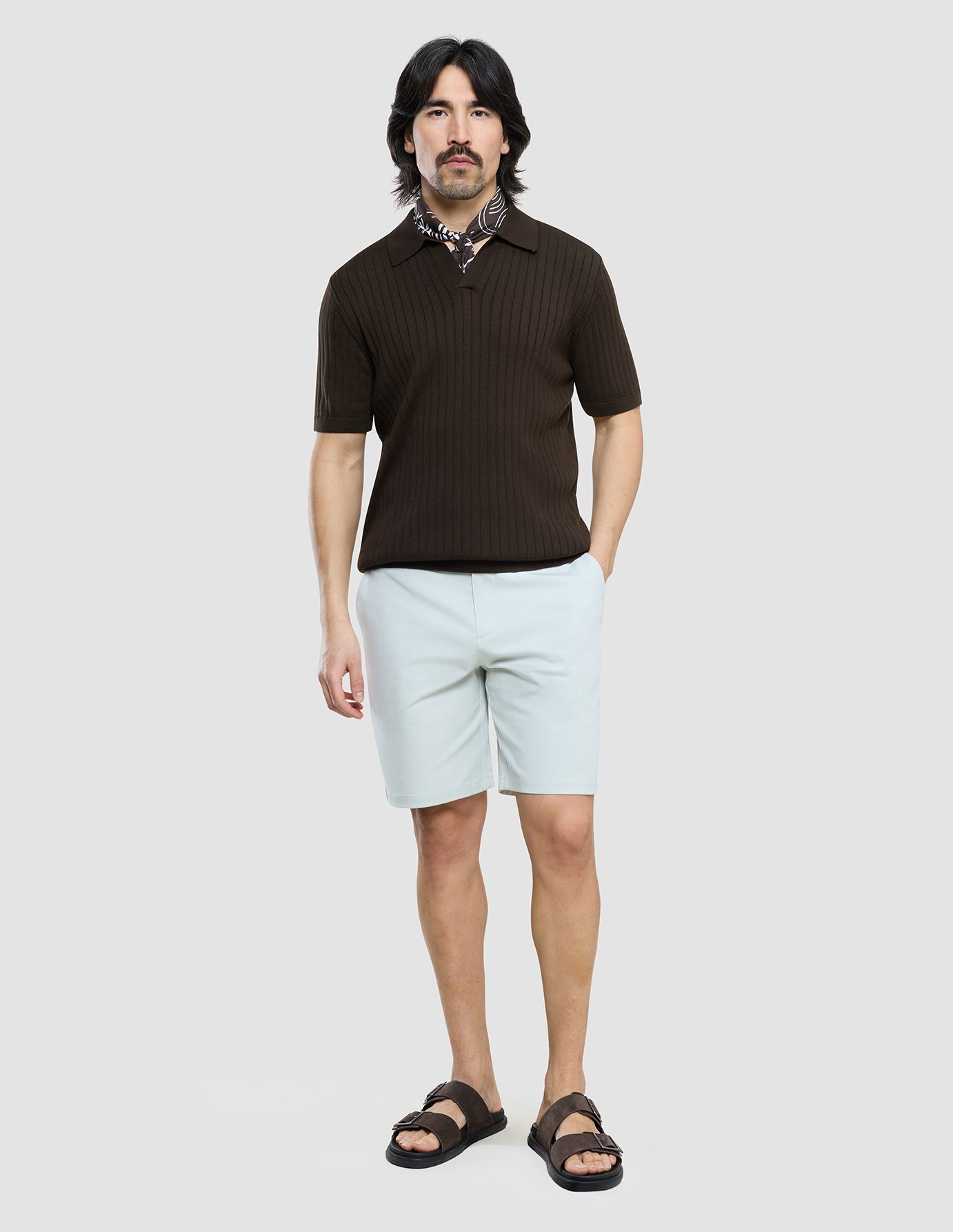 Refine Cotton Shorts Mint Grey