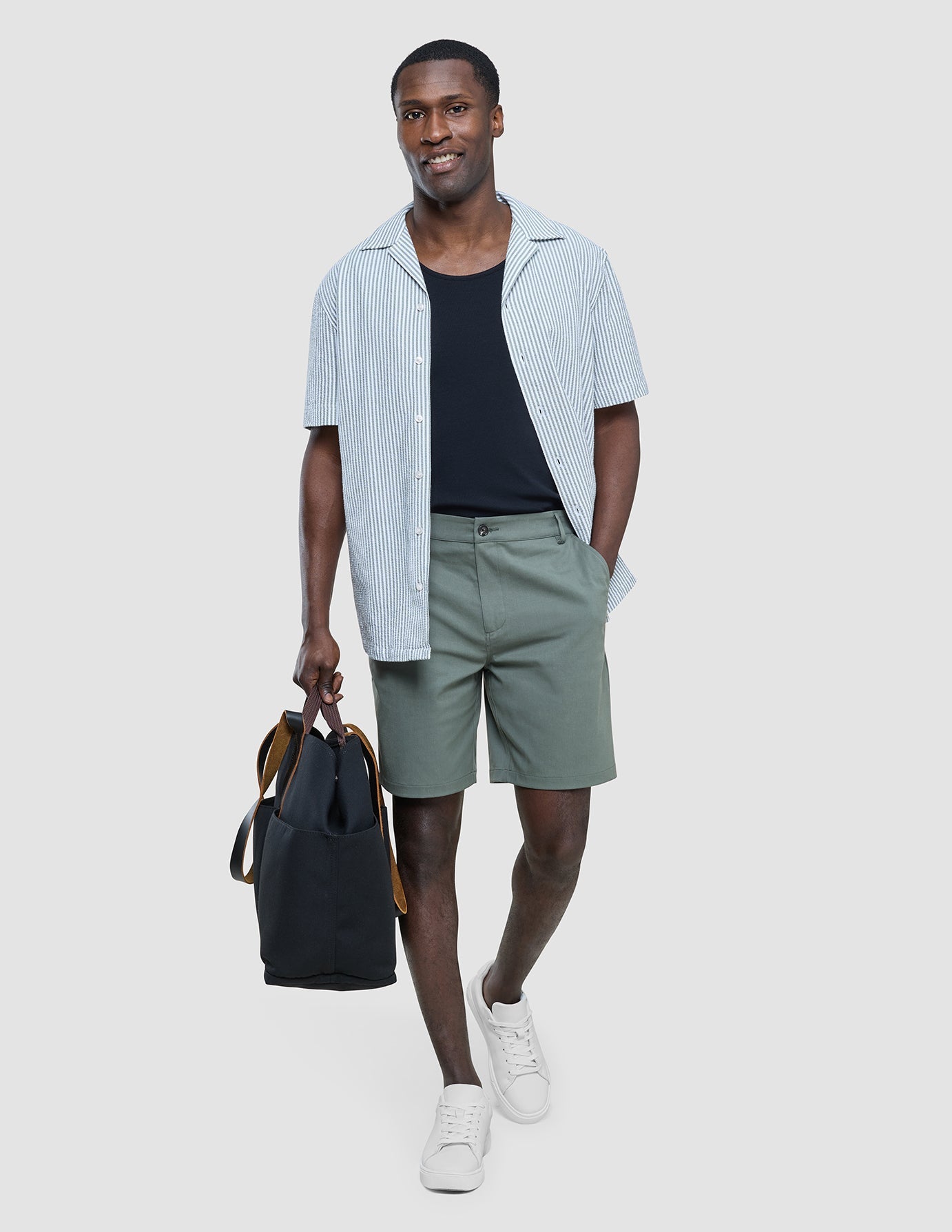 Refine Cotton Shorts Sage Green