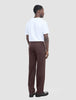 Refined Linen Pants Dark Brown