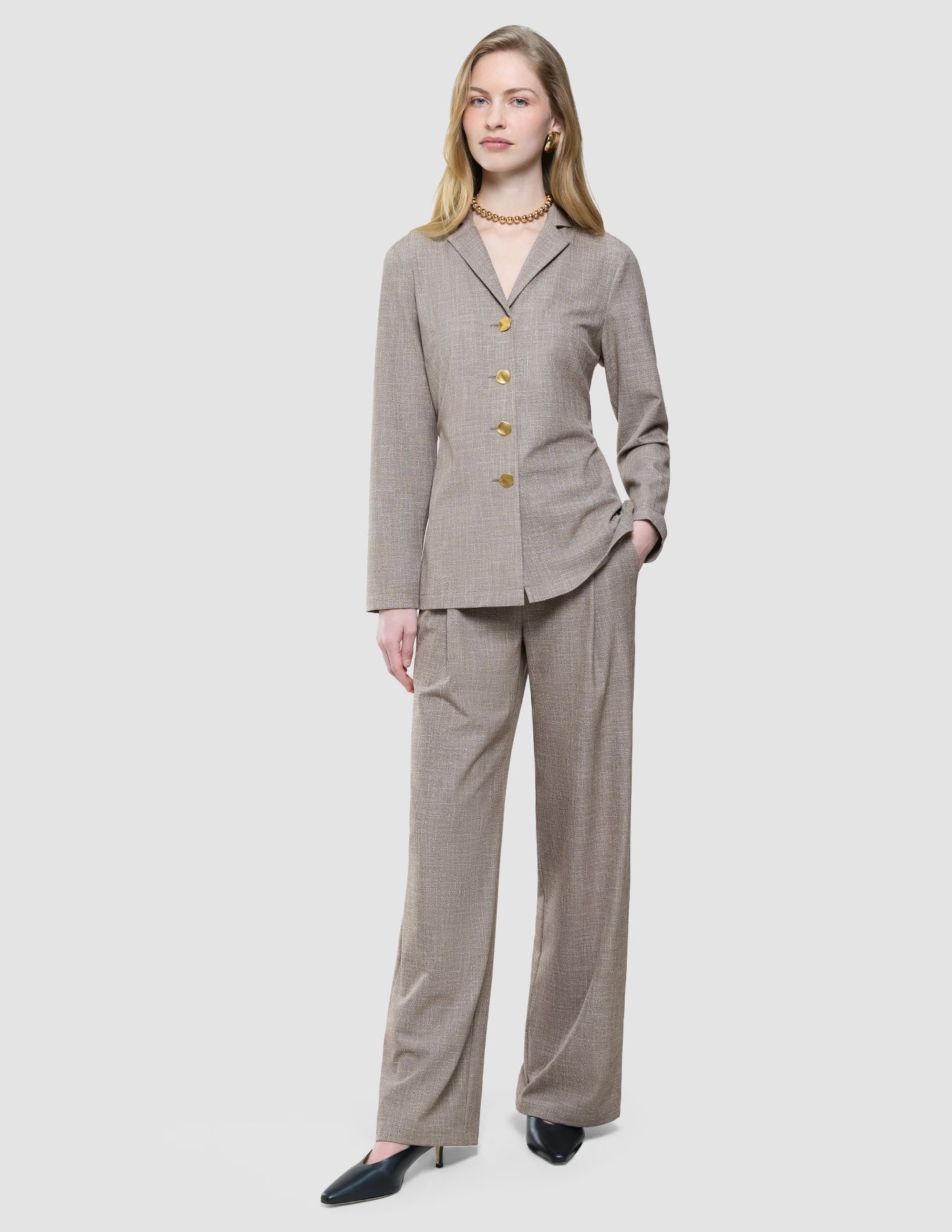 Women Rhea Pants Golden Beige Melange