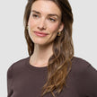Women Rib T-shirt Long Sleeve Espresso
