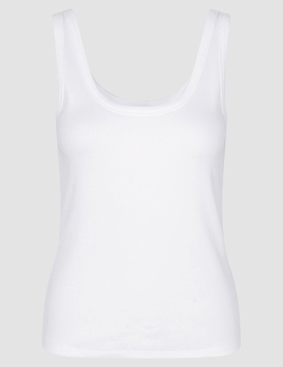Rib Tank Top White