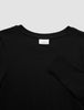 Women Rib T-Shirt Long Sleeve Black