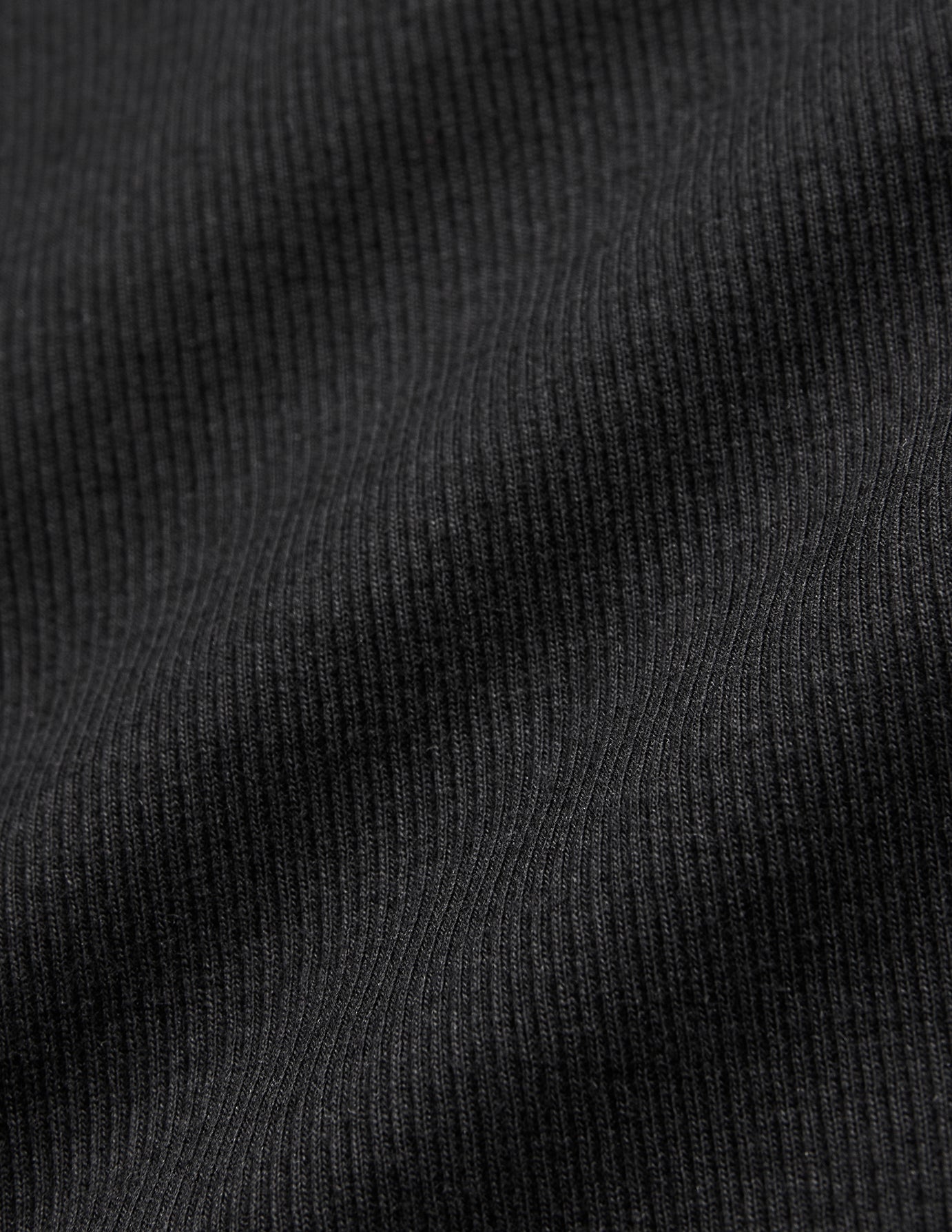 Women Rib T-Shirt Long Sleeve Black