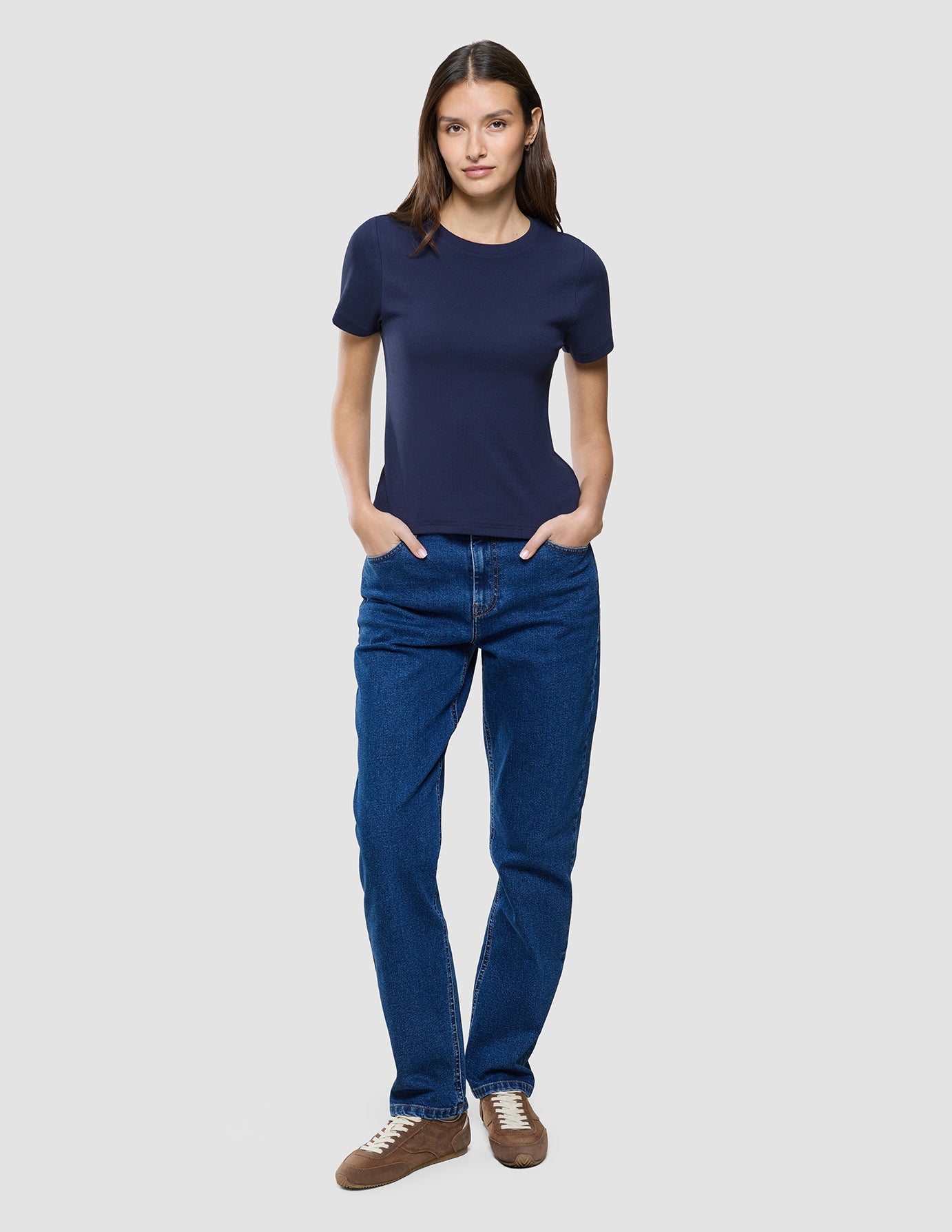 Women Rib T-Shirt Night Sky