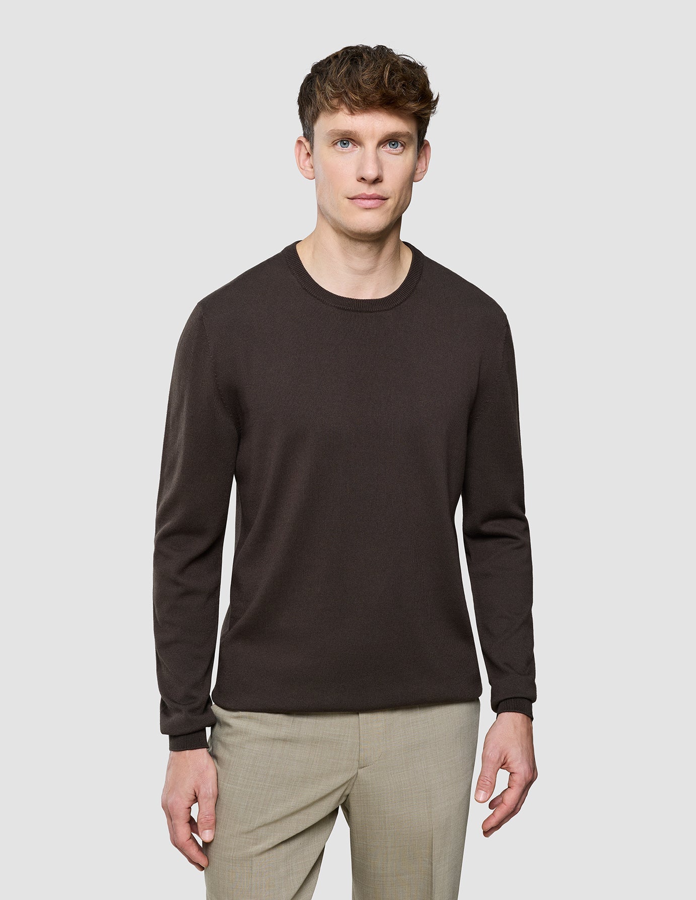 Seamless Core Knit Crewneck Dark Brown