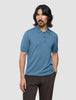Seamless Core Knit Short Sleeve Polo Blue Tide