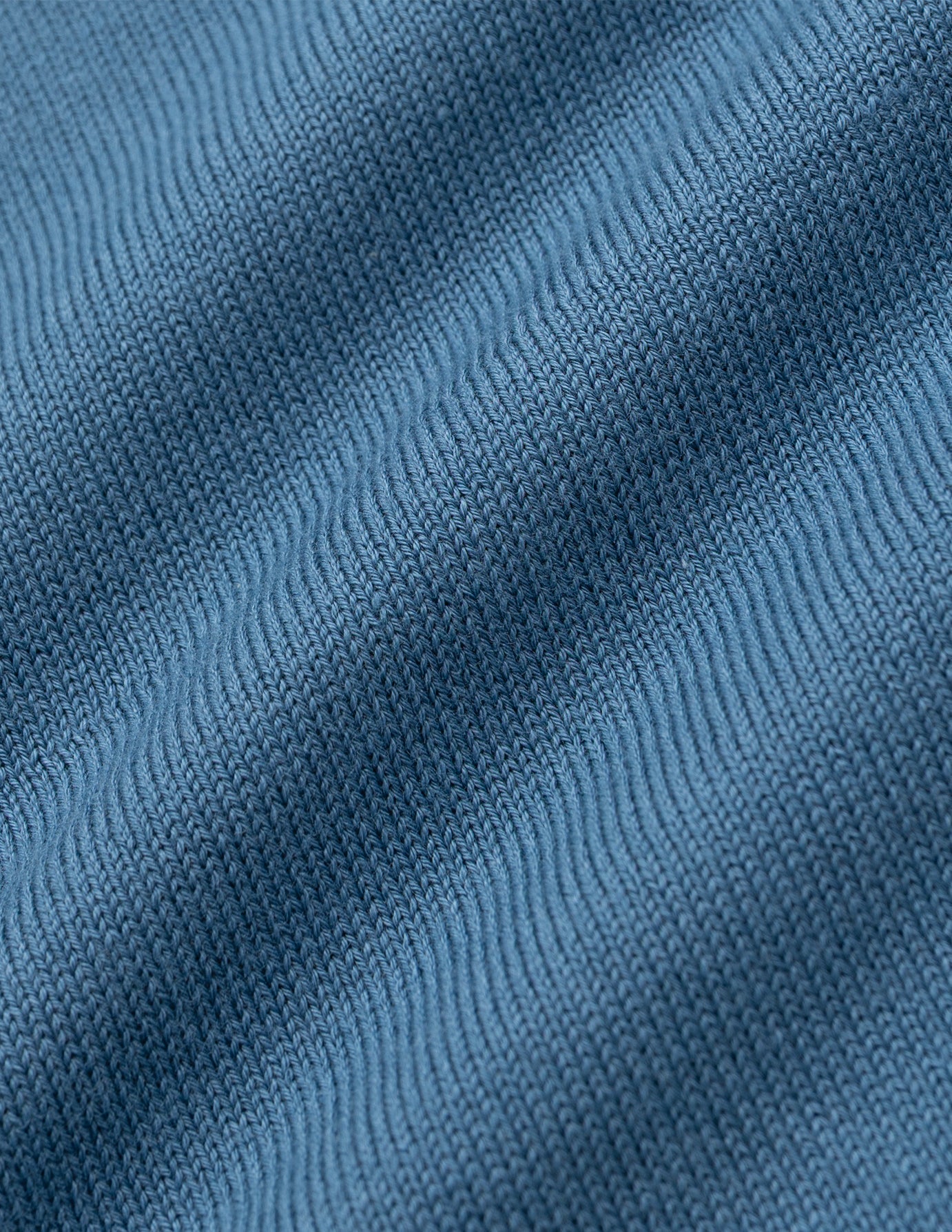 Seamless Core Knit Short Sleeve Polo Blue Tide