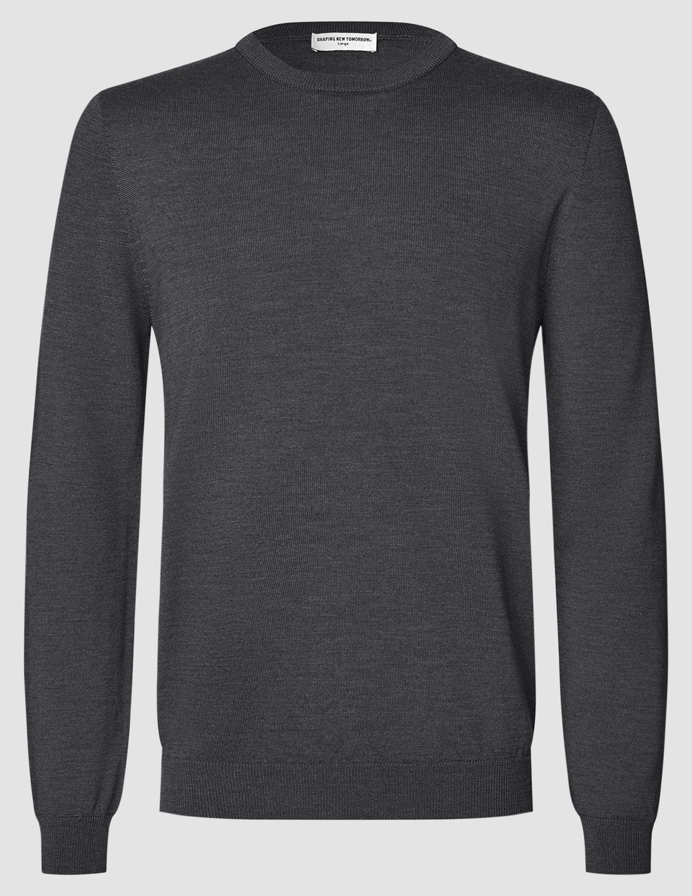 Seamless Premium Merino Knit Crewneck Charcoal Grey
