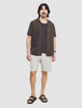 Seersucker Short Sleeve Shirt Cocoa Pinstripes