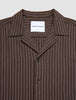 Seersucker Short Sleeve Shirt Cocoa Pinstripes