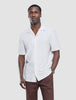 Seersucker Short Sleeve Shirt Cream Stripes