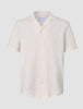 Seersucker Short Sleeve Shirt Cream Stripes