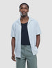 Seersucker Short Sleeve Shirt Green Stripes