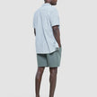 Seersucker Short Sleeve Shirt Green Stripes