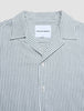 Seersucker Short Sleeve Shirt Green Stripes