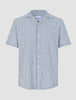 Seersucker Short Sleeve Shirt Navy Stripes