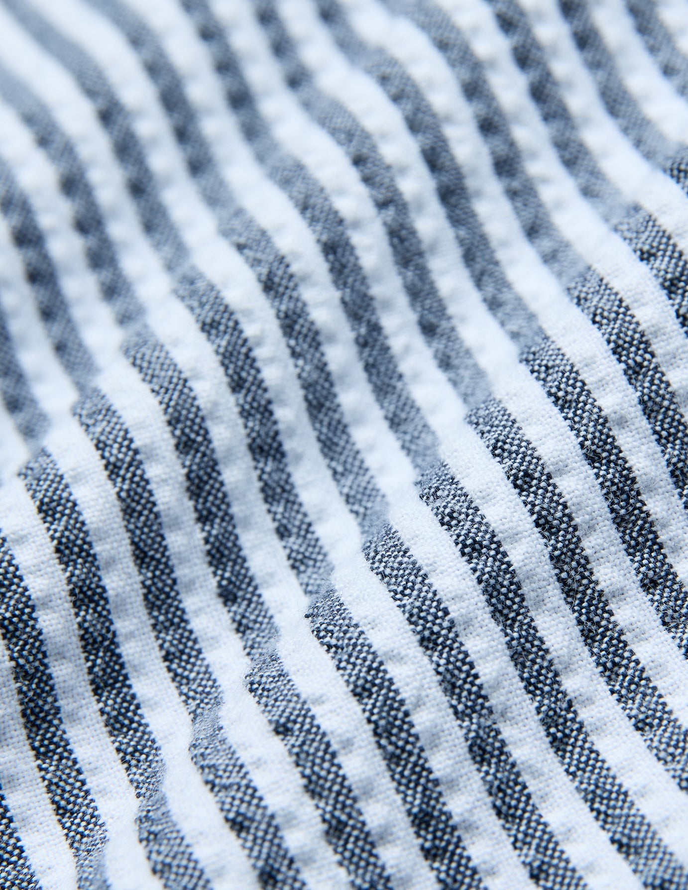 Seersucker Short Sleeve Shirt Navy Stripes