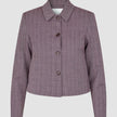 Serene Set Pink Winery Herringbone Short Jacket and Pants Wide